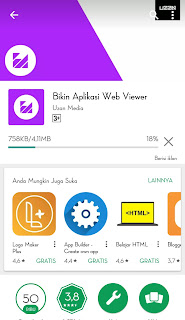 Silahkan anda buka google play store dan Download Bikin Aplikasi 