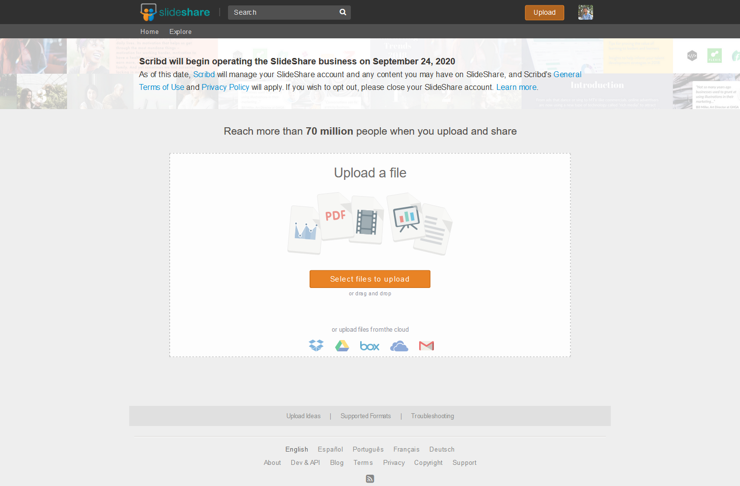 Slideshare Upload