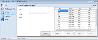 form input alternatif ahp