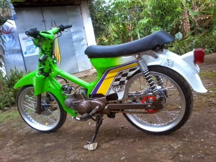 modifikasi honda c70 warna hijau