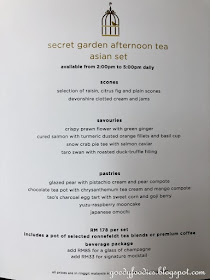 Secret Garden Afternoon Tea Menu, InterContinental KL
