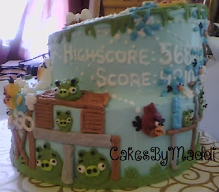 Cake, Kids cake, 4th birthday, boy cake, angry birds, pigs