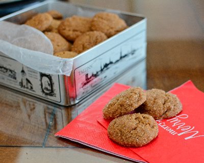 Big Fat Chewy Molasses Cookies ♥ KitchenParade.com. Mix and bake in one hour!