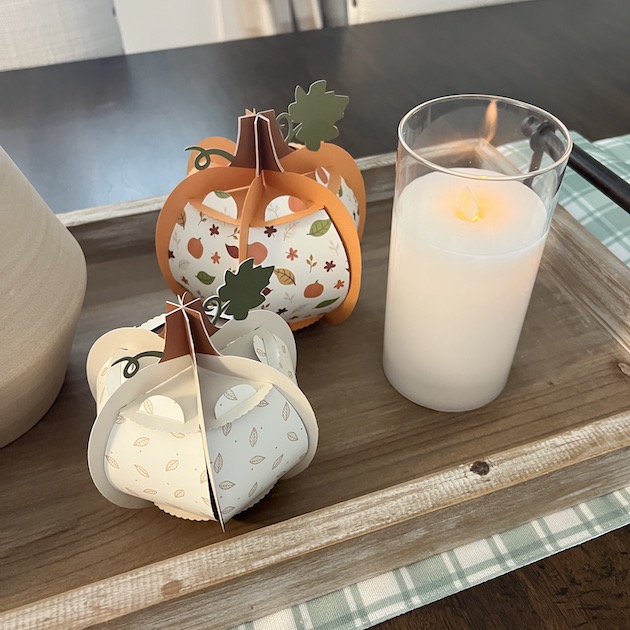 3D Paper Pumpkin Decorations for a table centerpiece