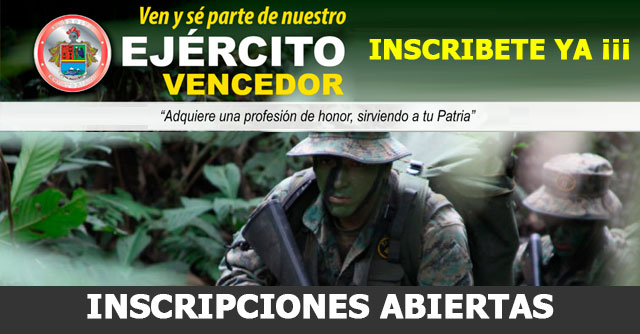 Reclutamiento Ejército Ecuatoriano 2019 inscripciones