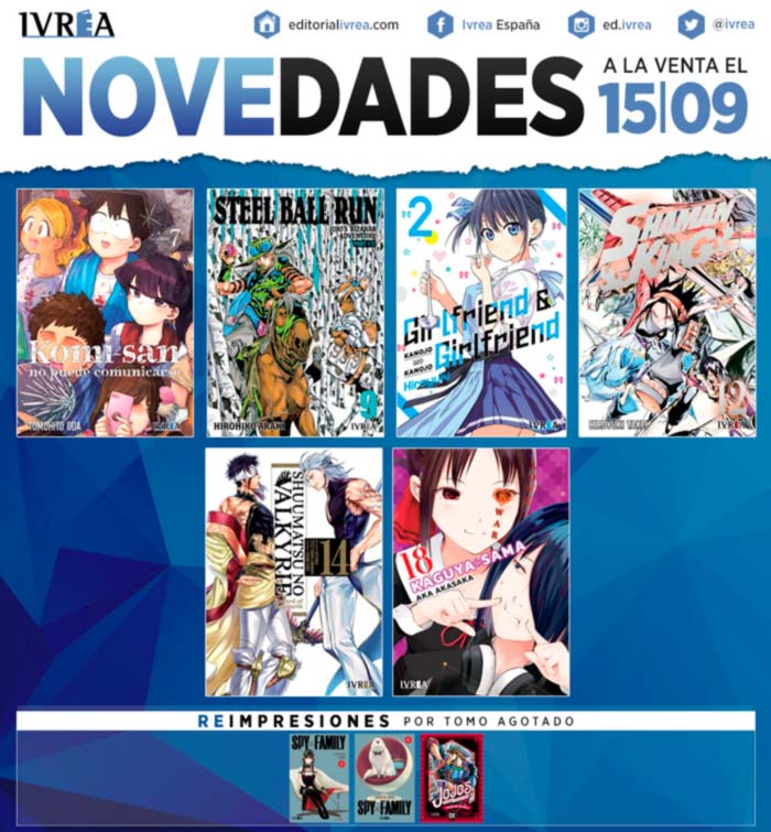 Novedades Ivrea 15 de septiembre 2022 - manga