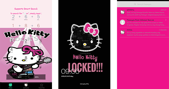 Oppo Theme Oppo Black Pink Kitty Theme