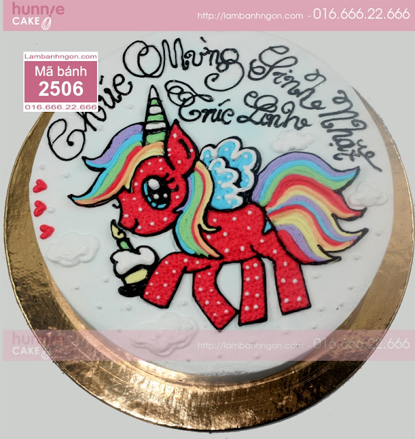 Bánh sinh nhật vẽ hình ngựa Pony