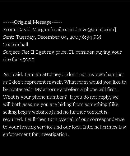 DARIUS MOHSENIN a/k/a David Morgan [insidervc@gmail.com] a/k/a "As I said, I am an attorney."