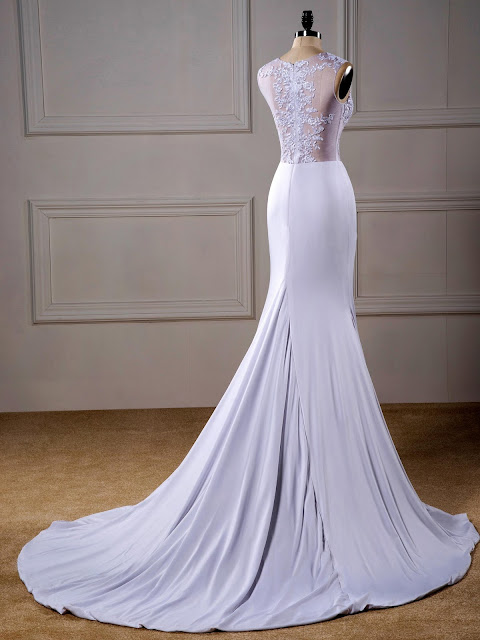  Sexy Scoop Trumpet/Mermaid Floor-Length Sleeveless Beading Court Train Wedding Dress 