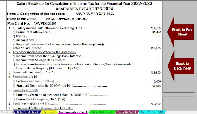 Income Tax Arrears Relief Calculator U/s 89(1) With Form 10E