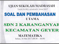 SOAL UN MATEMATIKA KELAS 6 SD TAHUN 2017