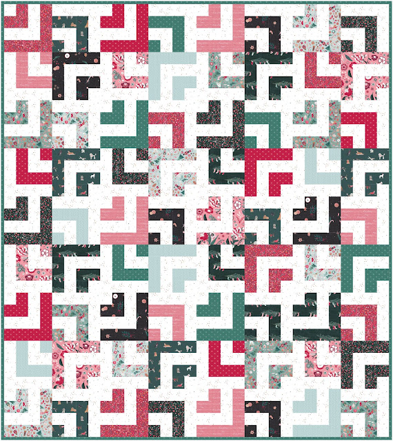 Log Jam quilt pattern in Wintertale from Art Gallery Fabrics