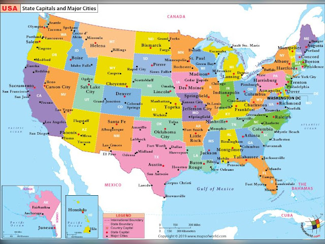 Usa Map With States And Cities