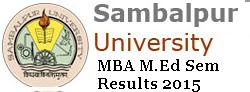 Sambalpur University MBA 2nd Sem & M.Ed 1st Sem Jan 2015 Exam Results