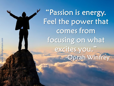 Graphic with quote about passion.