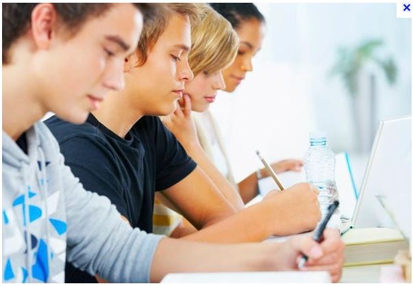 High School Students Studying