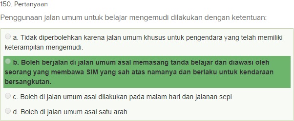 Contoh Soal Ujian teori SIM A dgn Kunci Jawaban Oktober 2018