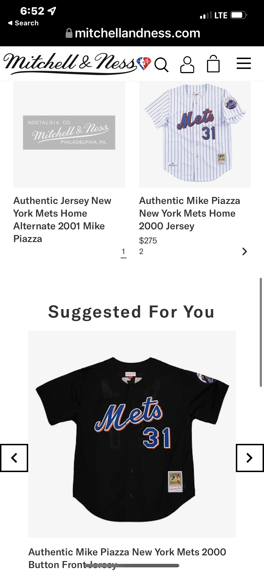 Mitchell & Ness Authentic Mike Piazza New York Mets 1999 Button Front Jersey - S