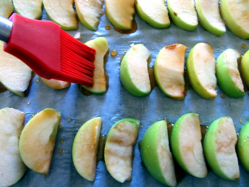 Brush the slices with maple syrup