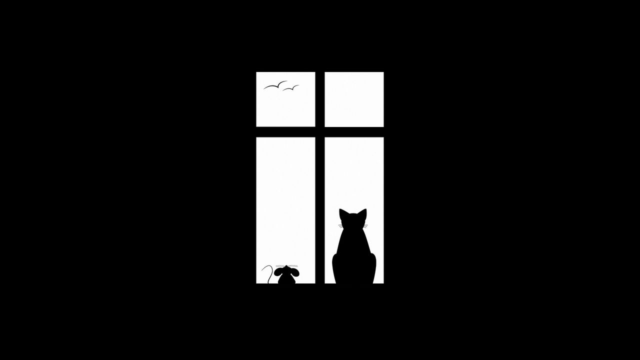 Wallpaper Cat Picture Window Silhouette