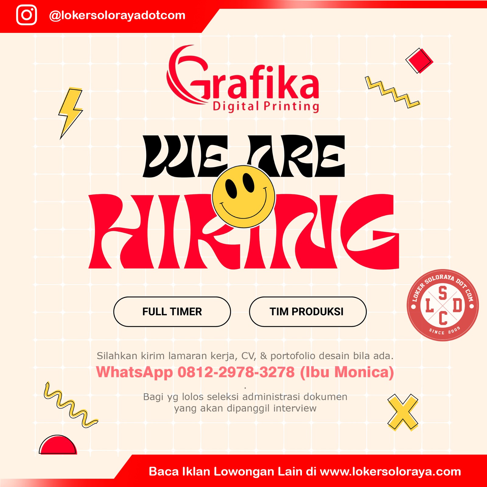Lowongan Kerja April 2025 di Grafika Digital Printing Solo