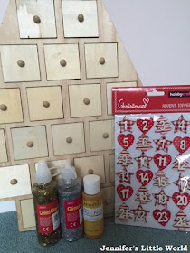 Decorating a wooden Hobbycraft Advent calendar