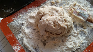 pat dough of Cream Biscuits into a round shape