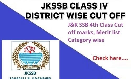 JKSSB Class IV District Wise Cut Off Full List All Districts 