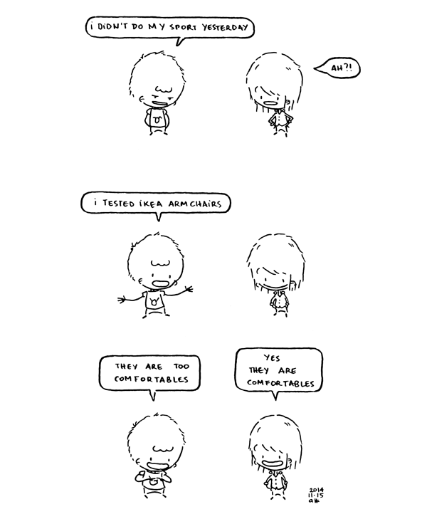 comic strip draw drawings sport ikea armchair