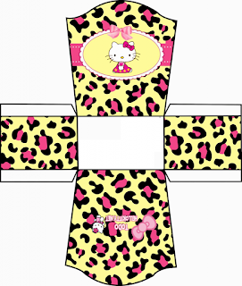 Hello Kitty con Fondo de Leopardo. Mini Kit para Imprimir Gratis. 