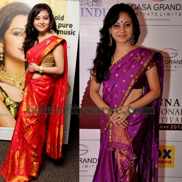 Tamil Actress Bright Silk Saris