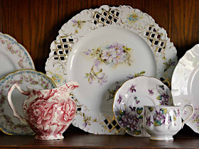 Spring vintage china porcelain plates