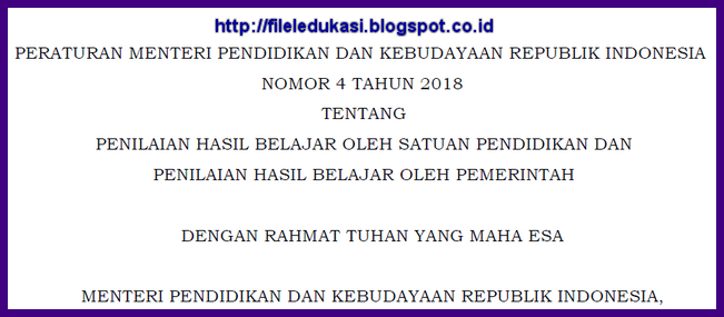 Download Permendikbud No. 4 Tahun 2018