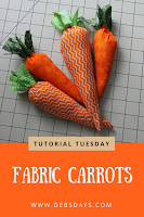 Homemade Stuffed Fabric Carrots Sewing Project