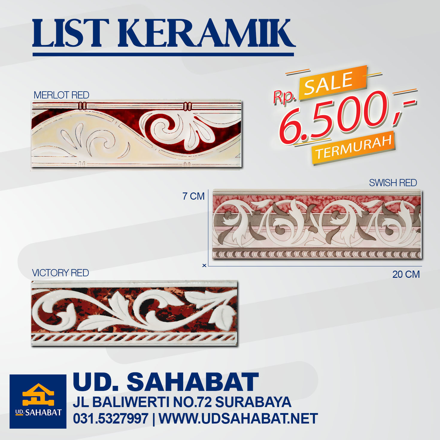 TERMURAH SALE LIST KERAMIK DINDING UKIR UD SAHABAT 