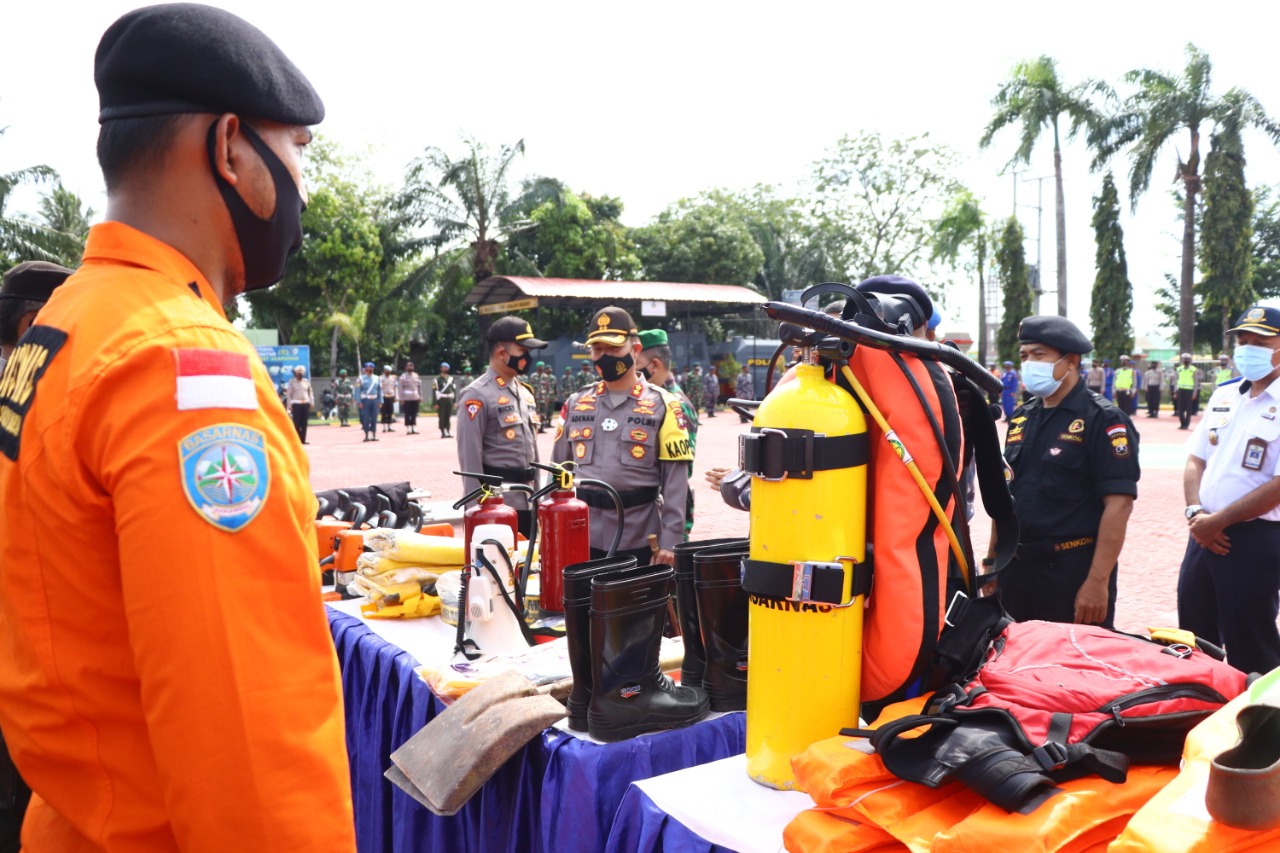 Polres Karimun  Gelar Apel Kesiapsiagaan Penanganan Bencana Alam Dalam Rangka Antisipasi Dampak La Nina