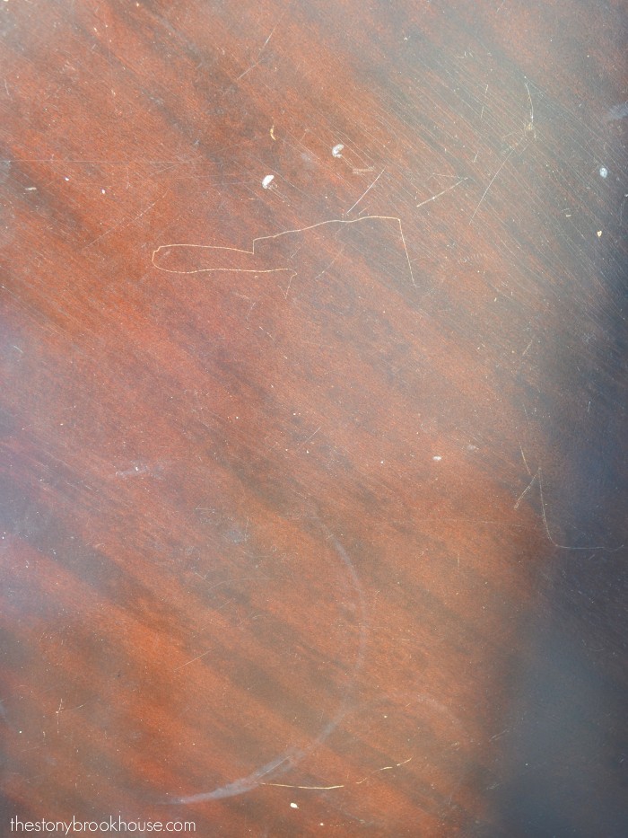 Scratches and marks in table top