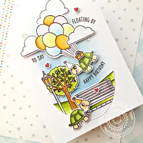 Sunny Studio Stamps: Floating By Turtley Awesome Spring Scenes Spring Showers Birthday Card by Franci Vignoli 