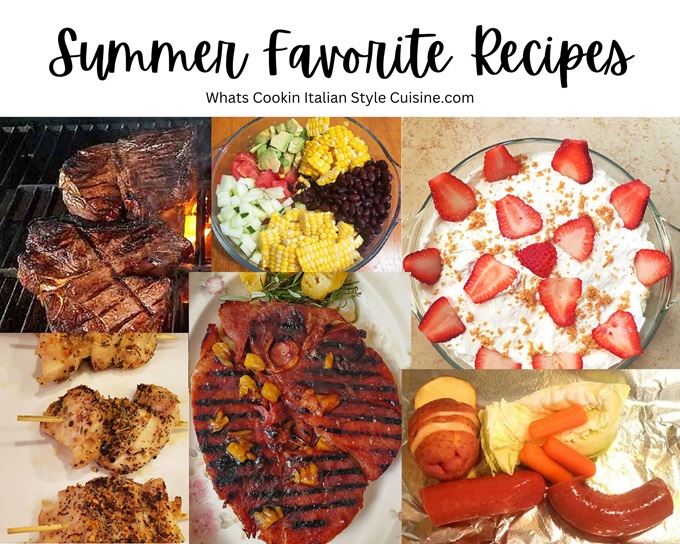 collage of summer recipes