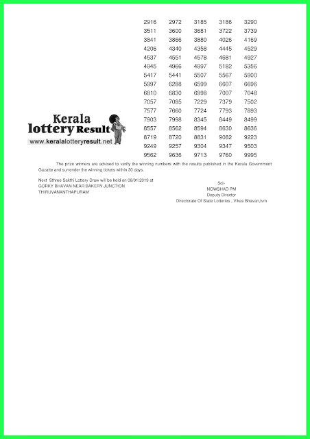 01-01-2019 STHREE SAKTHI Lottery SS-138 Results Today - kerala lottery result