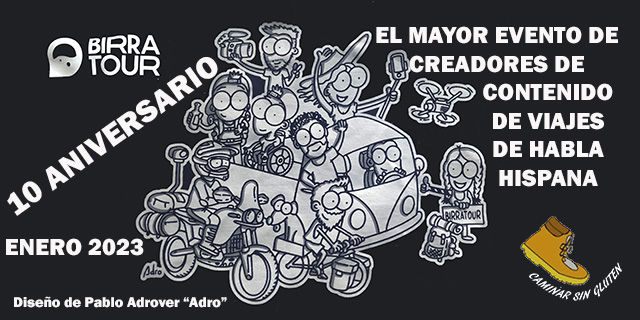 10 Aniversario de BIRRATOUR con diseño para camiseta de Pablo Adrover "Adro" Enero 2023