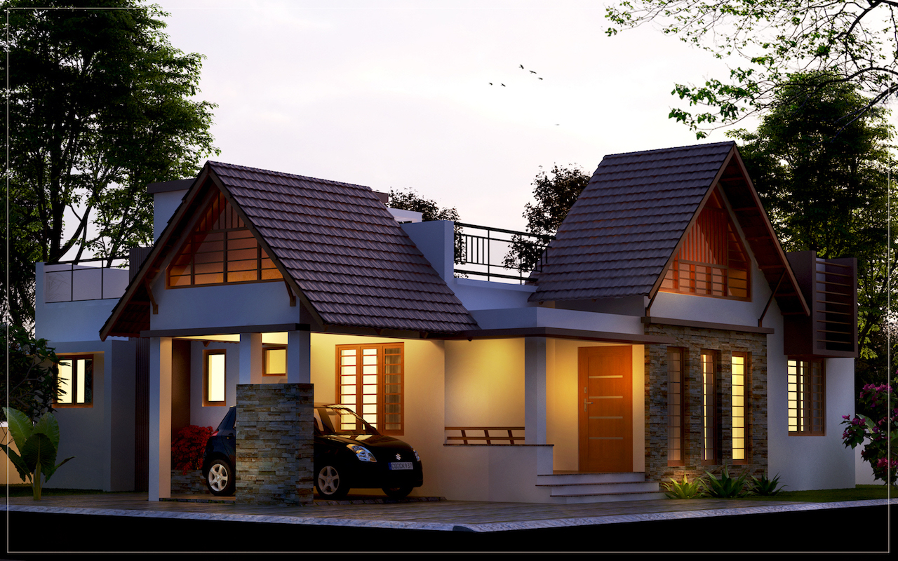 Kerala home design single floor low cost