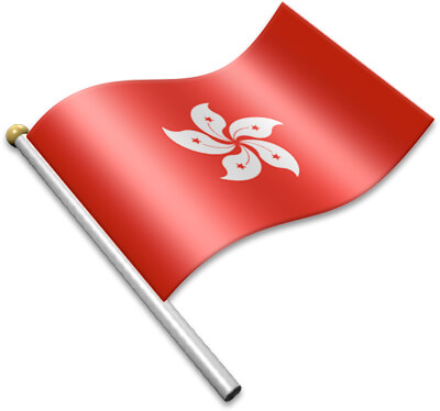 The Hong Kong flag on a flagpole clipart image