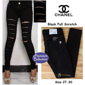 Celana Jeans Sobek, Celan Jeans, Channel Jegging,