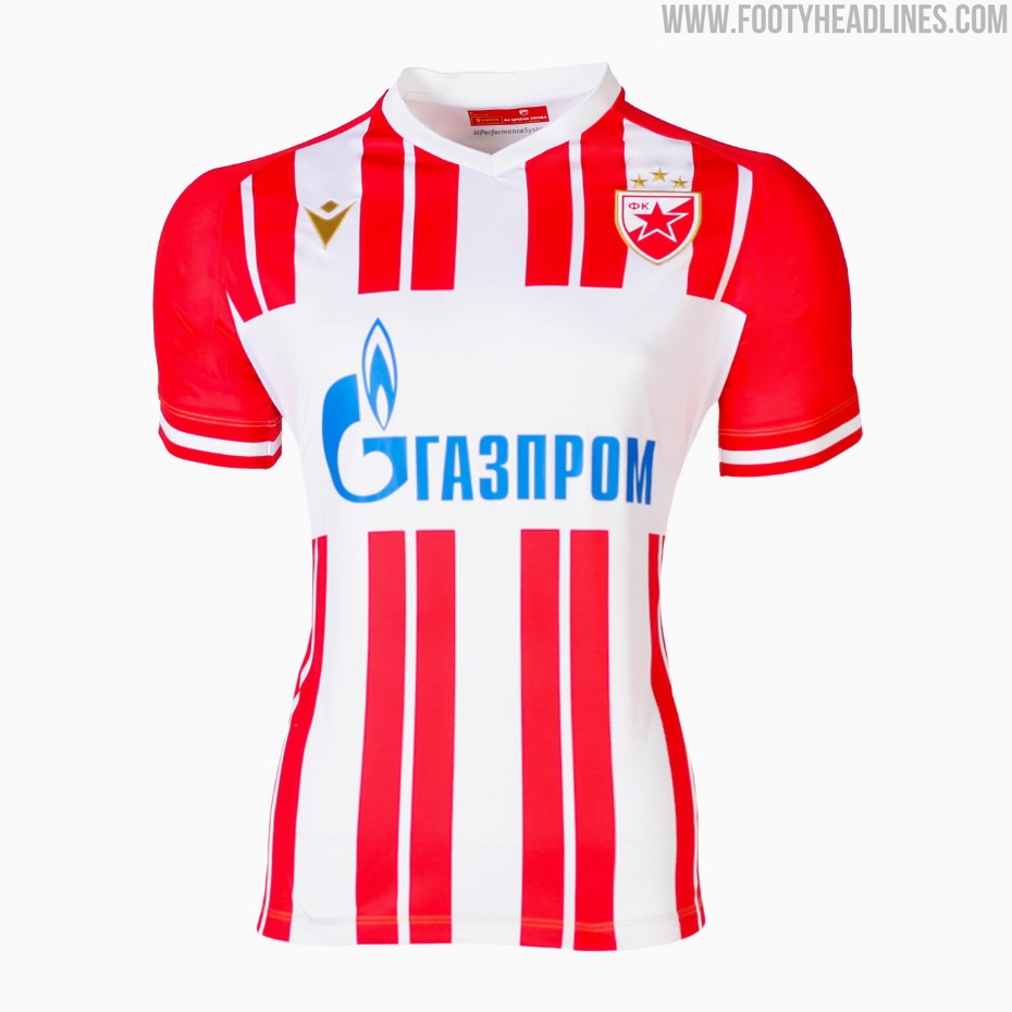 Still Sponsored by Gazprom: Red Star Belgrade 23-24 Home, Away & Third Kits  Released - Footy Headlines