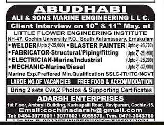 Jobs For Ali & Sons Marine Engineering LLC.Abu Dhabi