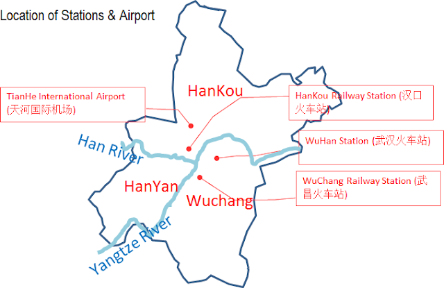 map: wuhan airport and stations