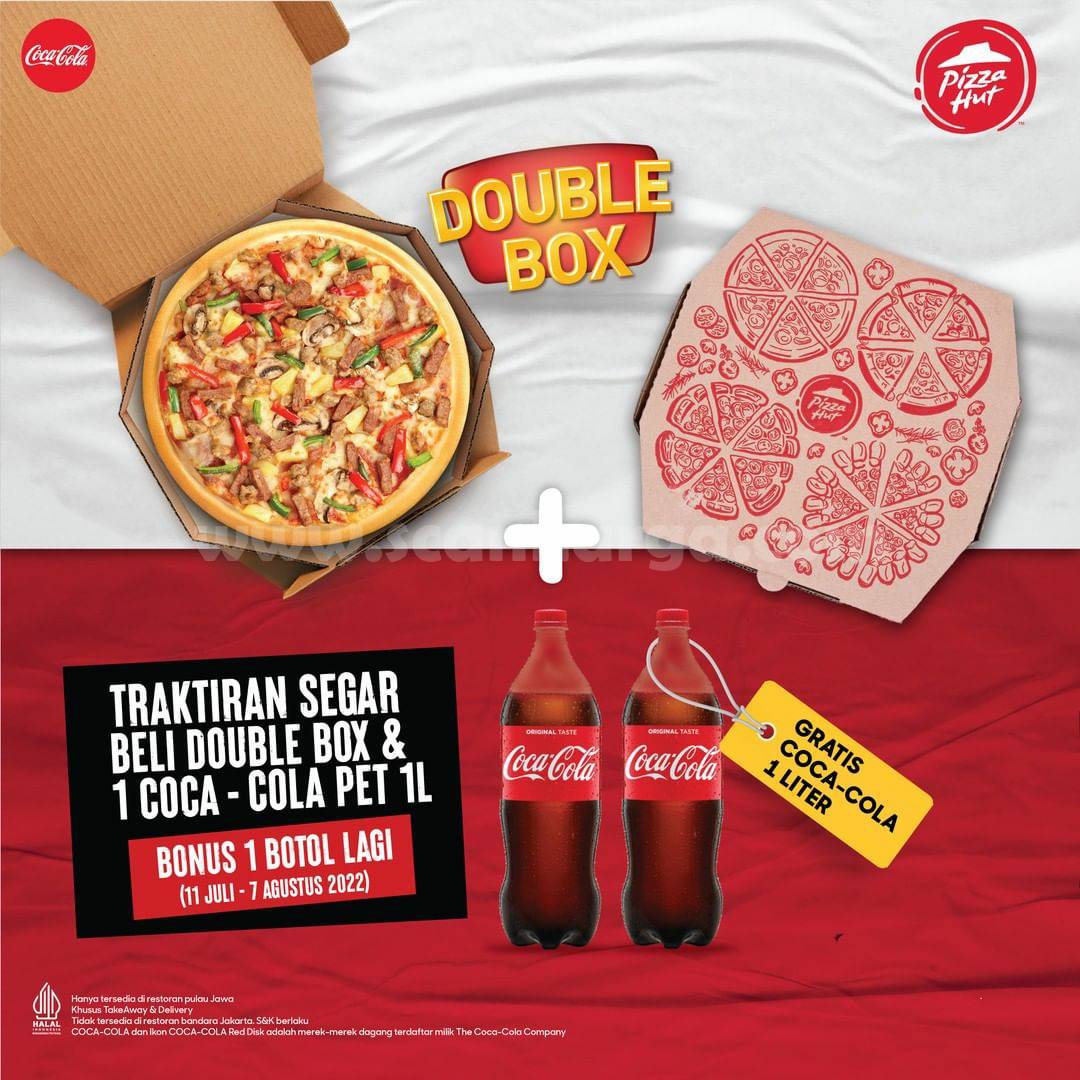 PIZZA HUT Promo Beli Double Box – GRATIS Coca-cola 1 liter