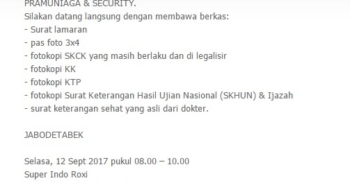 Lowongan Kerja PT lion Super Indo posisi KASIR, PRAMUNIAGA ...